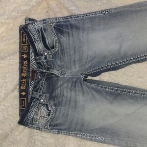 Rock Revival Gray Skinny Jeans Distressed Look